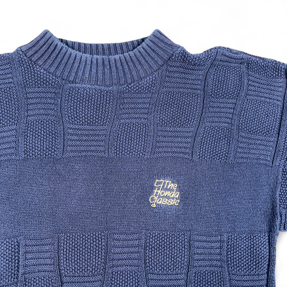 Vintage Honda Classic Sweater Adult MEDIUM Blue Antigua Sport Golf Geometric 90s - Picture 2 of 10